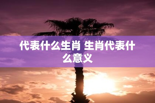代表什么生肖 生肖代表什么意义