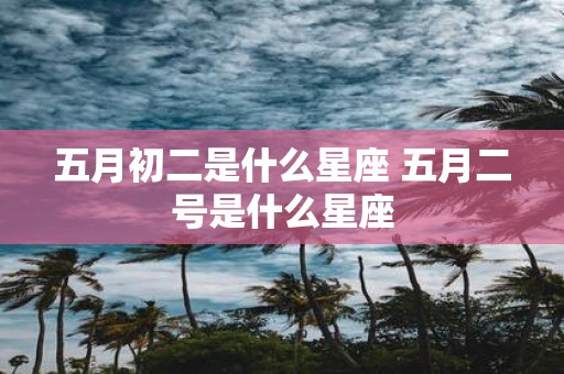 五月初二是什么星座 五月二号是什么星座