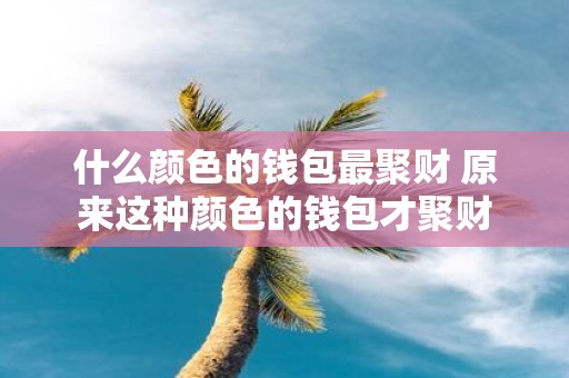 什么颜色的钱包最聚财 原来这种颜色的钱包才聚财