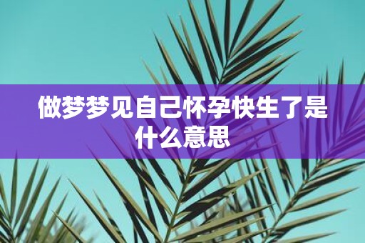 做梦梦见自己怀孕快生了是什么意思