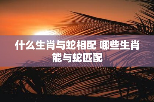 什么生肖与蛇相配 哪些生肖能与蛇匹配