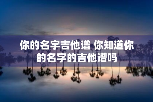 你的名字吉他谱 你知道你的名字的吉他谱吗