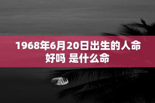 1968年6月20日出生的人命好吗 是什么命