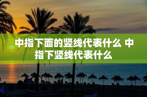 中指下面的竖线代表什么 中指下竖线代表什么
