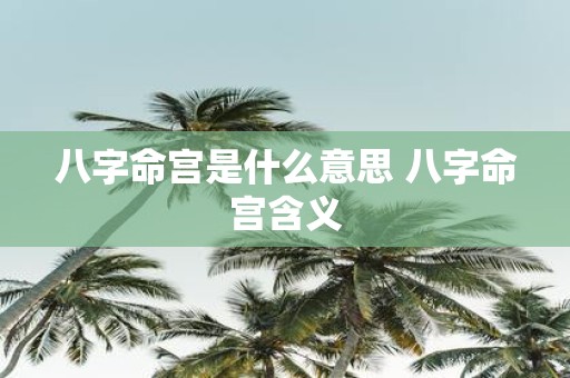 八字命宫是什么意思 八字命宫含义