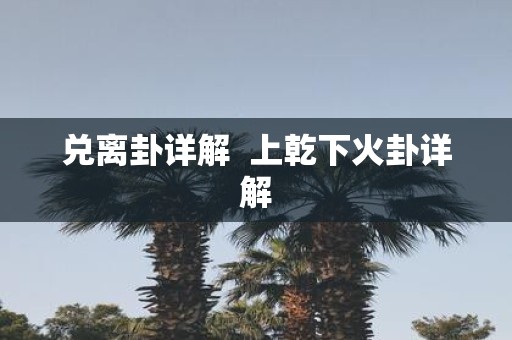 兑离卦详解 上乾下火卦详解