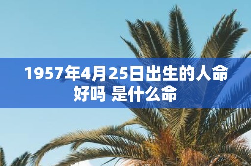 1957年4月25日出生的人命好吗 是什么命