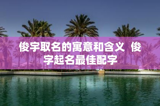 俊宇取名的寓意和含义 俊字起名最佳配字