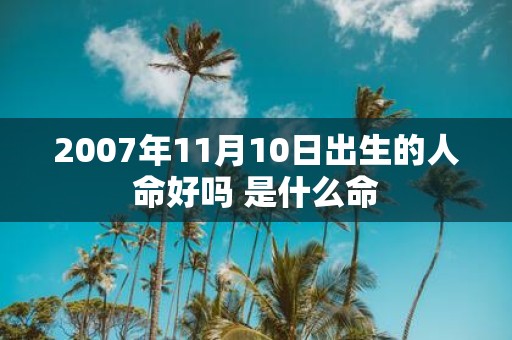 2007年11月10日出生的人命好吗 是什么命