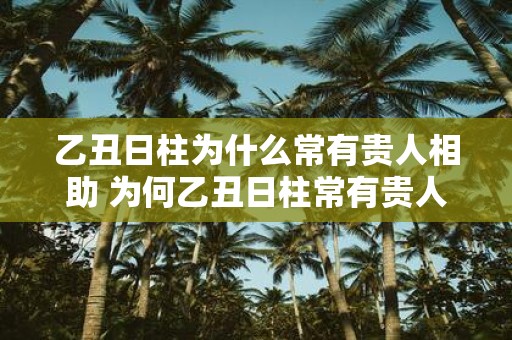 乙丑日柱为什么常有贵人相助 为何乙丑日柱常有贵人相助