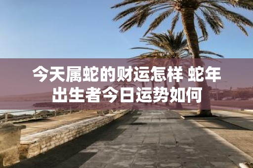 今天属蛇的财运怎样 蛇年出生者今日运势如何