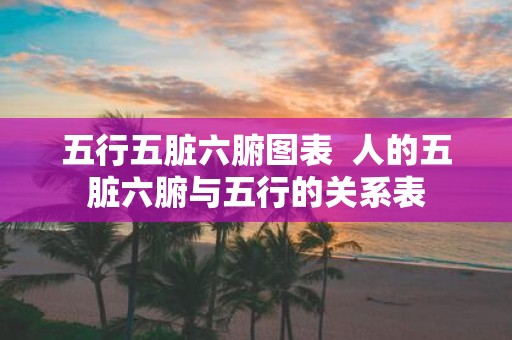 五行五脏六腑图表 人的五脏六腑与五行的关系表
