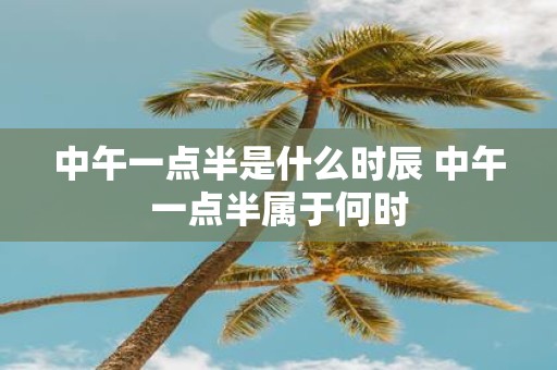 中午一点半是什么时辰 中午一点半属于何时