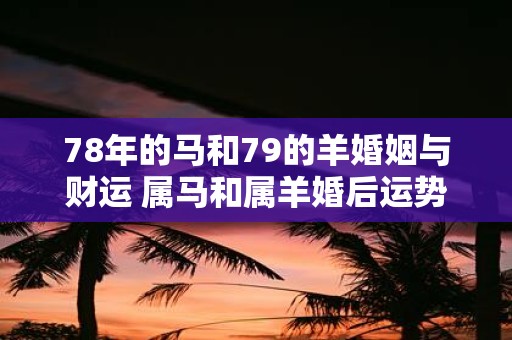 78年的马和79的羊婚姻与财运 属马和属羊婚后运势如何