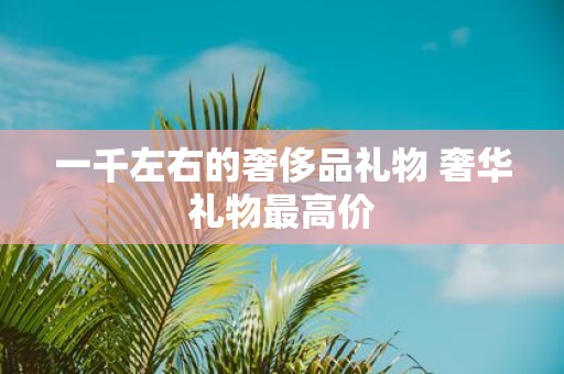 一千左右的奢侈品礼物 奢华礼物最高价