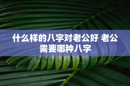 什么样的八字对老公好 老公需要哪种八字