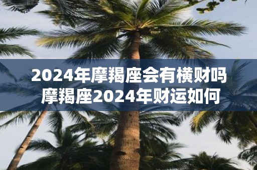 2025年摩羯座会有横财吗 摩羯座2025年财运如何