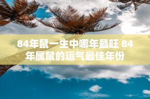 84年鼠一生中哪年最旺 84年属鼠的运气最佳年份