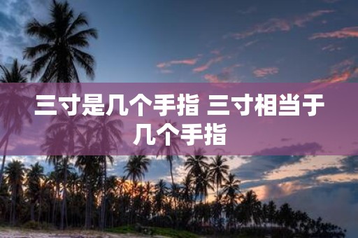 三寸是几个手指 三寸相当于几个手指