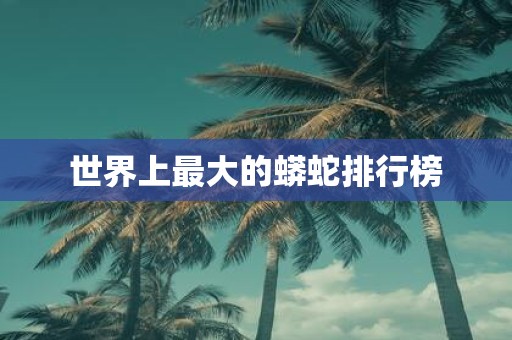 世界上最大的蟒蛇排行榜