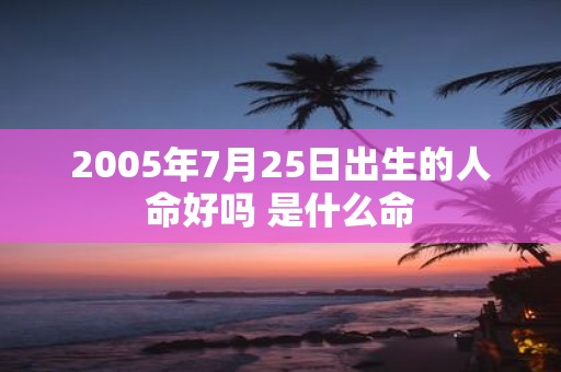 2005年7月25日出生的人命好吗 是什么命