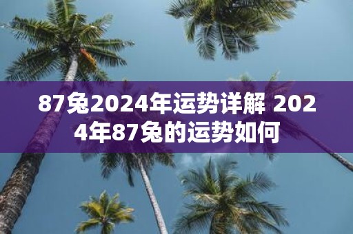 87兔2025年运势详解 2025年87兔的运势如何