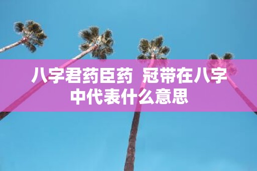八字君药臣药 冠带在八字中代表什么意思