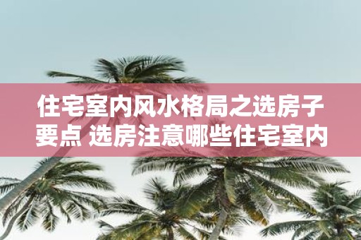 住宅室内风水格局之选房子要点 选房注意哪些住宅室内风水格局