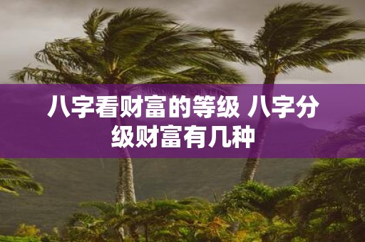 八字看财富的等级 八字分级财富有几种