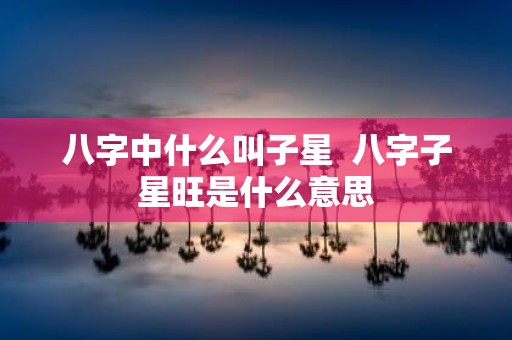 八字中什么叫子星 八字子星旺是什么意思