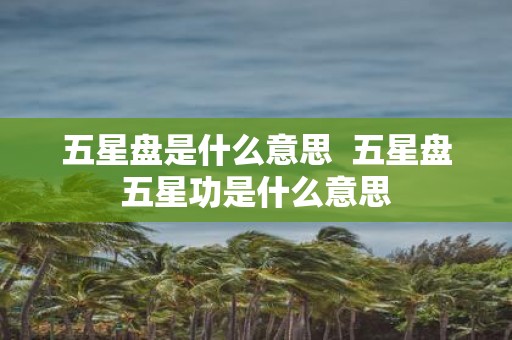 五星盘是什么意思 五星盘五星功是什么意思