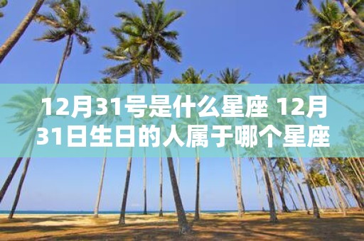 12月31号是什么星座 12月31日生日的人属于哪个星座