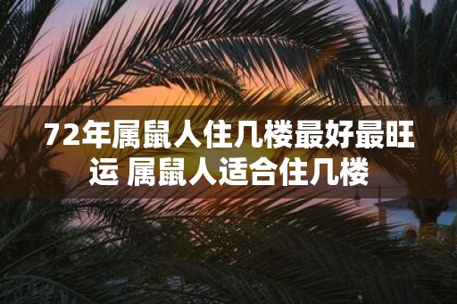 72年属鼠人住几楼最好最旺运 属鼠人适合住几楼