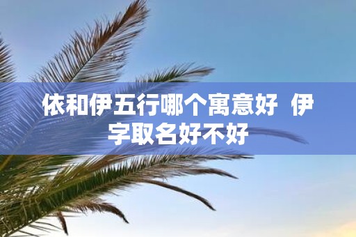 依和伊五行哪个寓意好 伊字取名好不好
