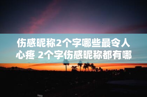 伤感昵称2个字哪些最令人心疼 2个字伤感昵称都有哪些让人心疼