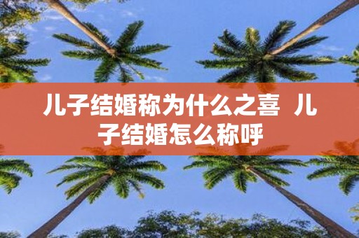 儿子结婚称为什么之喜 儿子结婚怎么称呼
