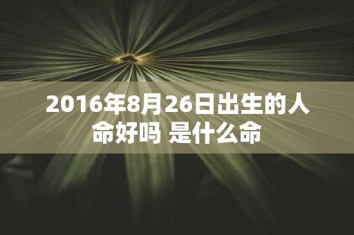 2016年8月26日出生的人命好吗 是什么命