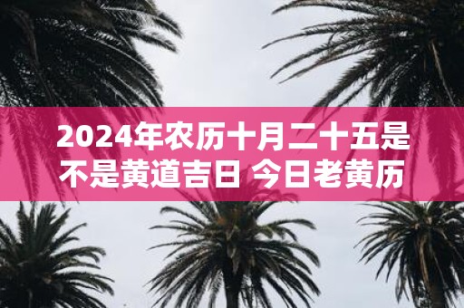 2025年农历十月二十五是不是黄道吉日 今日老黄历卦象