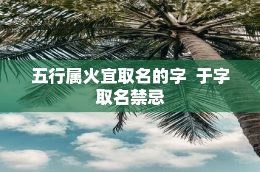 五行属火宜取名的字 于字取名禁忌