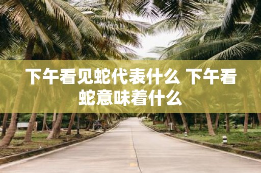 下午看见蛇代表什么 下午看蛇意味着什么