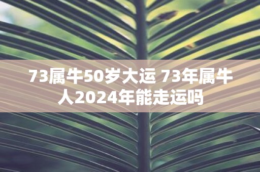 73属牛50岁大运 73年属牛人2025年能走运吗