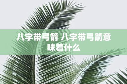八字带弓箭 八字带弓箭意味着什么