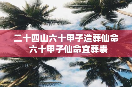 二十四山六十甲子造葬仙命 六十甲子仙命宜葬表
