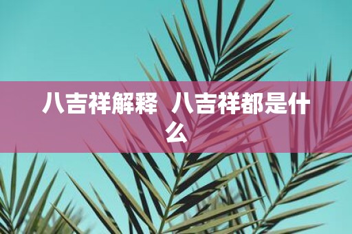 八吉祥解释 八吉祥都是什么