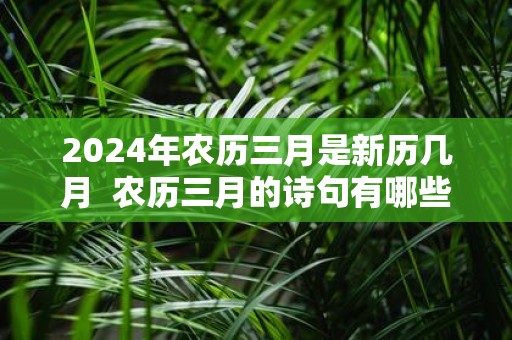 2025年农历三月是新历几月 农历三月的诗句有哪些