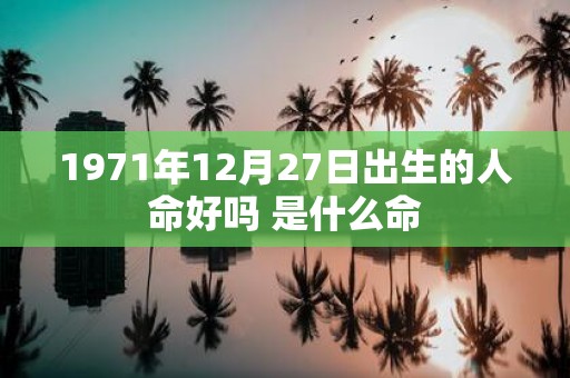 1971年12月27日出生的人命好吗 是什么命
