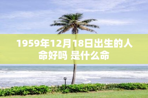 1959年12月18日出生的人命好吗 是什么命