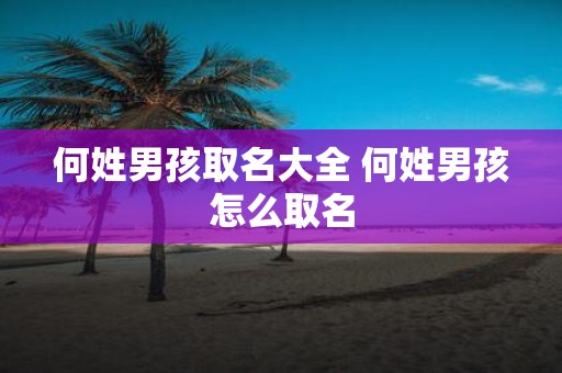 何姓男孩取名大全 何姓男孩怎么取名