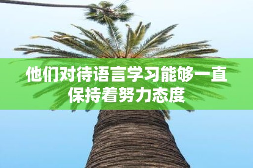 他们对待语言学习能够一直保持着努力态度