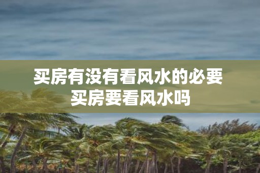 买房有没有看风水的必要 买房要看风水吗